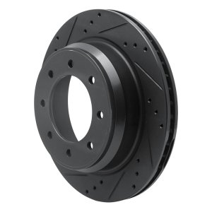 Nissan NV1500 Brake Rotor (1) - Rear Left - R1 Concepts - Drilled & Slotted - Black - `12-`21